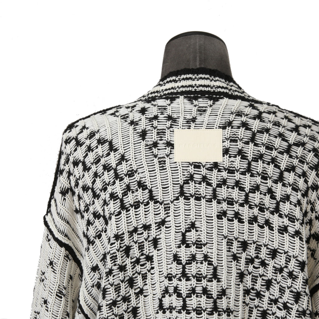 MM6 Maison Margiela エムエムシックス メゾンマルジェラ /  2023SS オーバーサイズ プルオーバー ニット/ size S BLACK x WHITE