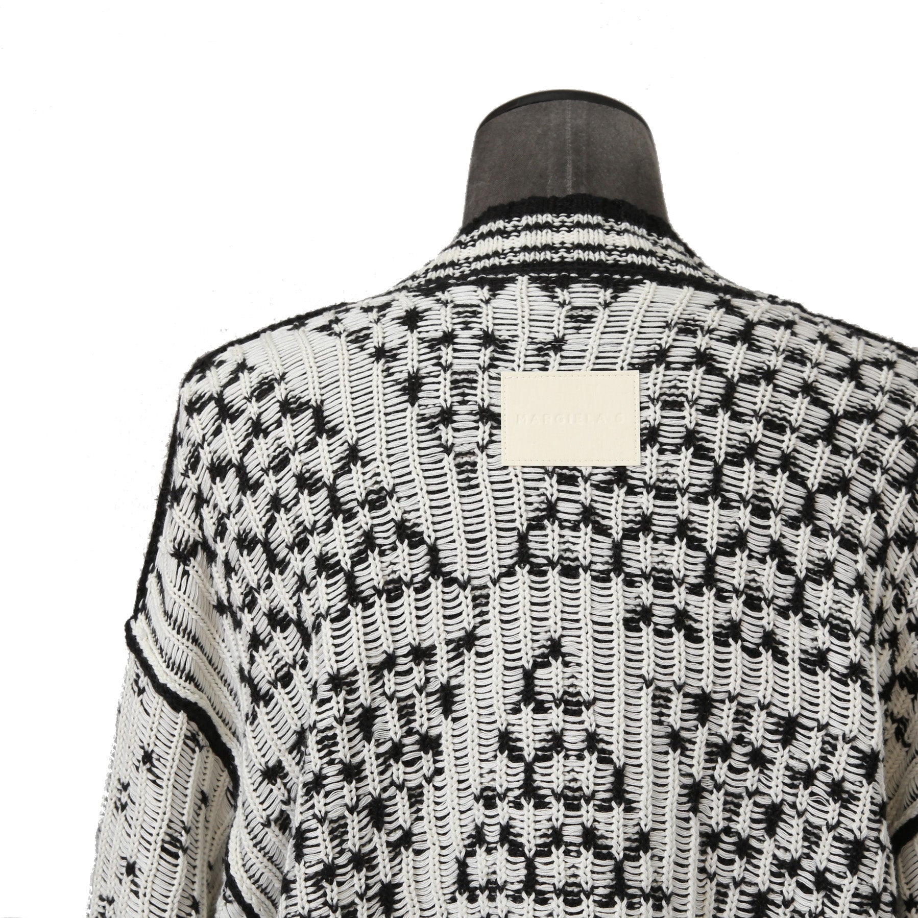 MM6 Maison Margiela エムエムシックス メゾンマルジェラ /  2023SS オーバーサイズ プルオーバー ニット/ size S BLACK x WHITE