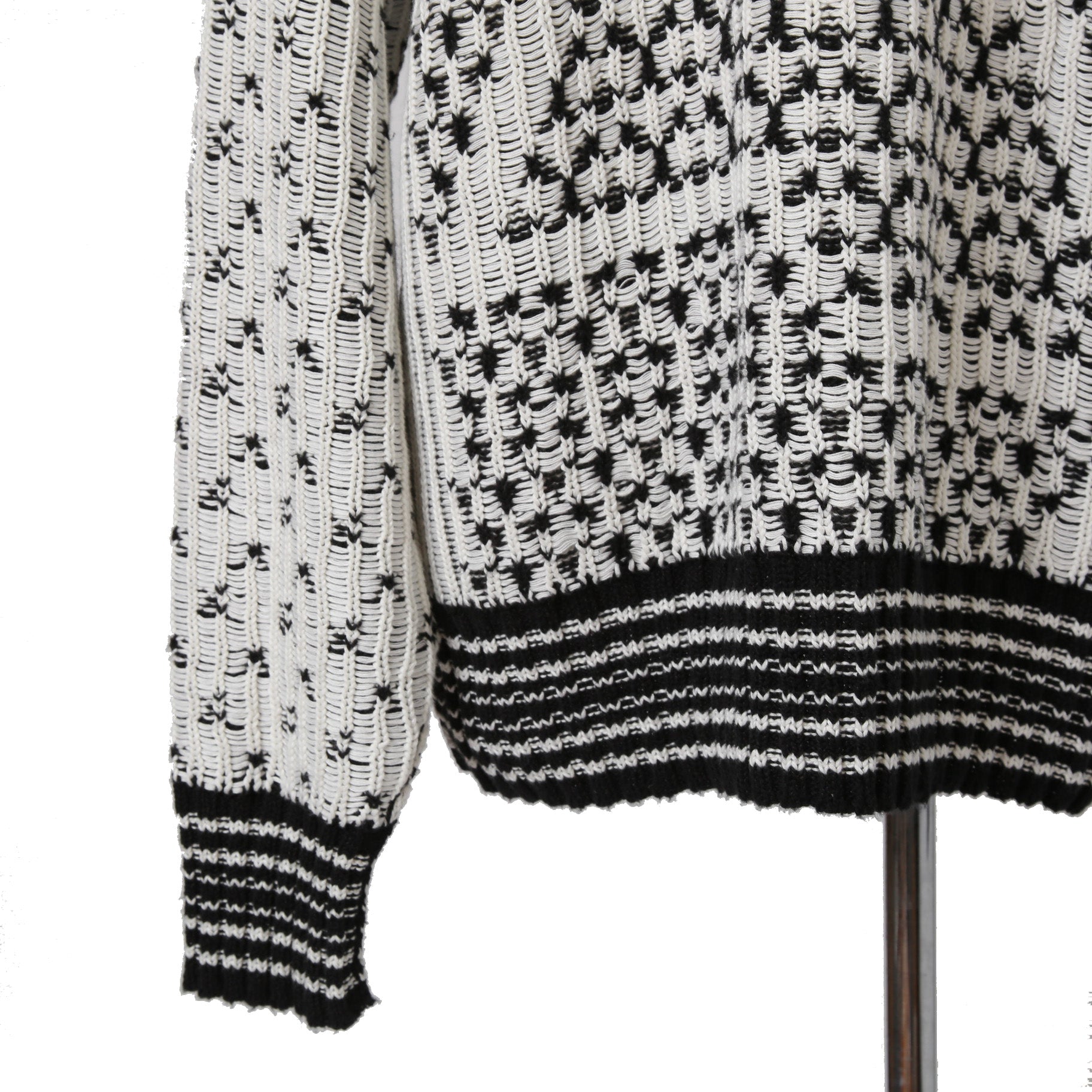 MM6 Maison Margiela エムエムシックス メゾンマルジェラ /  2023SS オーバーサイズ プルオーバー ニット/ size S BLACK x WHITE