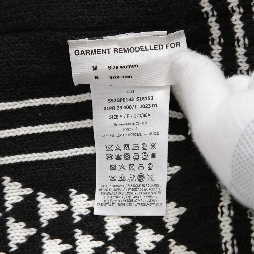 MM6 Maison Margiela エムエムシックス メゾンマルジェラ /  2023SS オーバーサイズ プルオーバー ニット/ size S BLACK x WHITE