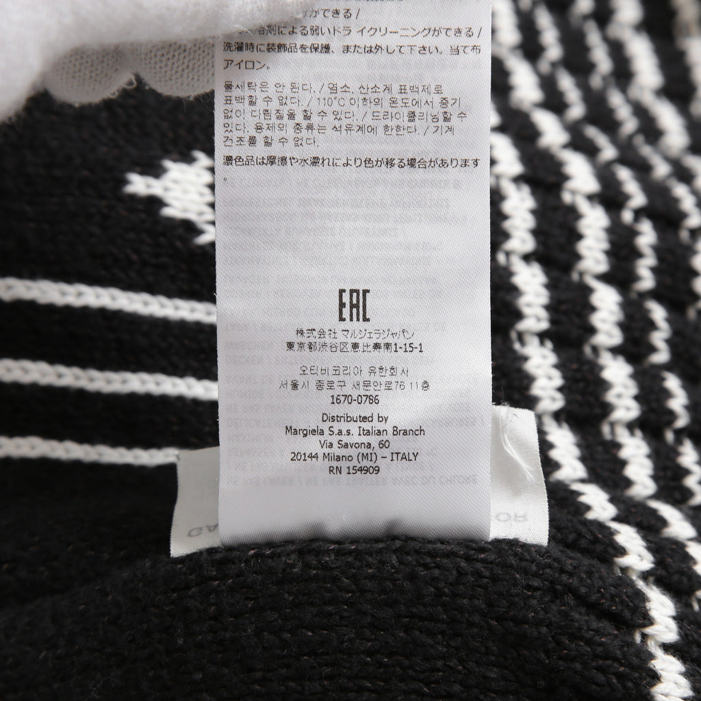 MM6 Maison Margiela エムエムシックス メゾンマルジェラ /  2023SS オーバーサイズ プルオーバー ニット/ size S BLACK x WHITE