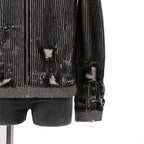 MM6 Maison Margiela エムエムシックス メゾンマルジェラ / 2024AW デストロイ ドライバーズ ニット / size S (BLACK)
