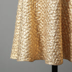 VALENTINO GARAVANI ヴァレンティノ・ガラヴァーニ / 21AW 美品 ゴールドニット サークル ミニスカート / フレアスカート / WB0KG02J6QB / size M (GOLD)
