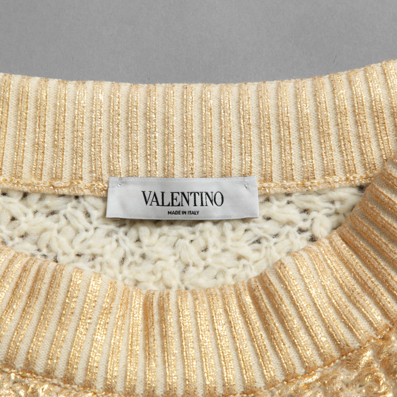 VALENTINO GARAVANI ヴァレンティノ・ガラヴァーニ / 21AW 美品 ゴールドニット サークル ミニスカート / フレアスカート / WB0KG02J6QB / size M (GOLD)