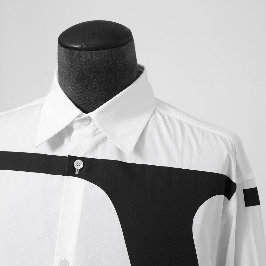 VALENTINO ヴァレンティノ / 21A Vロゴ ビッグプリント ルーズフィット 長袖シャツ / size 39 (WHITE）