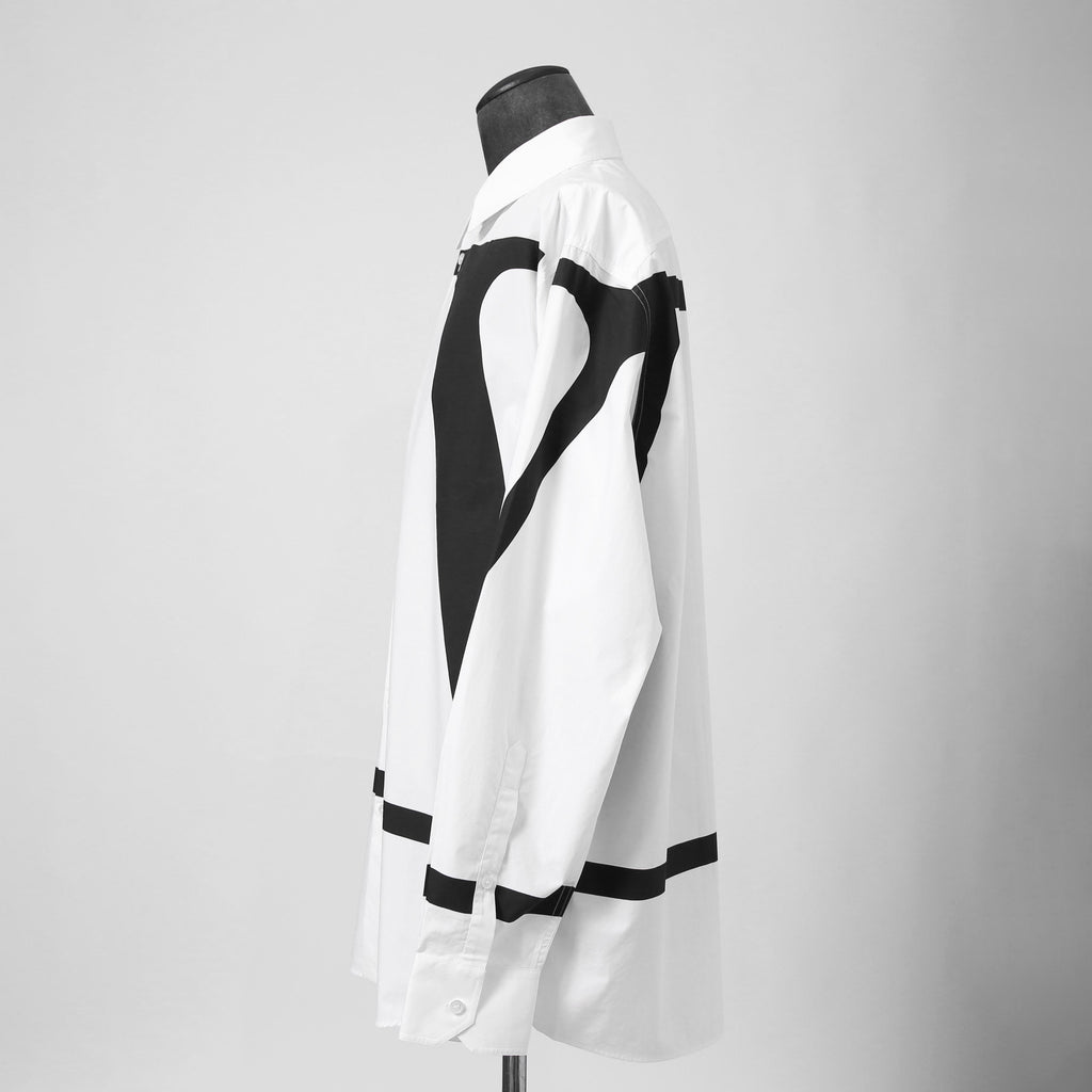 VALENTINO ヴァレンティノ / 21A Vロゴ ビッグプリント ルーズフィット 長袖シャツ / size 39 (WHITE）