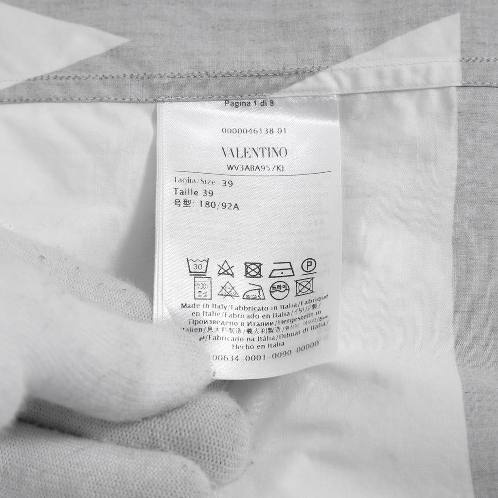 VALENTINO ヴァレンティノ / 21A Vロゴ ビッグプリント ルーズフィット 長袖シャツ / size 39 (WHITE）