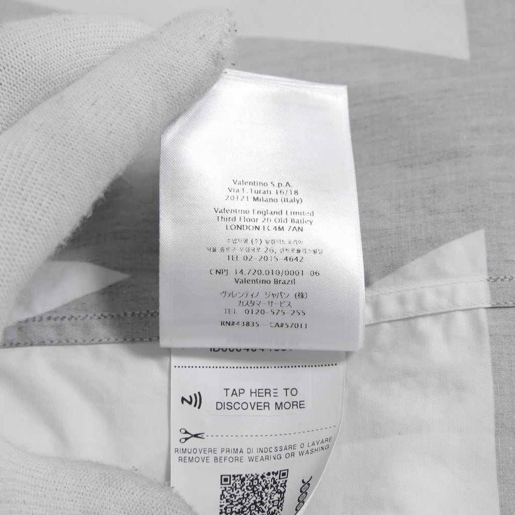 VALENTINO ヴァレンティノ / 21A Vロゴ ビッグプリント ルーズフィット 長袖シャツ / size 39 (WHITE）