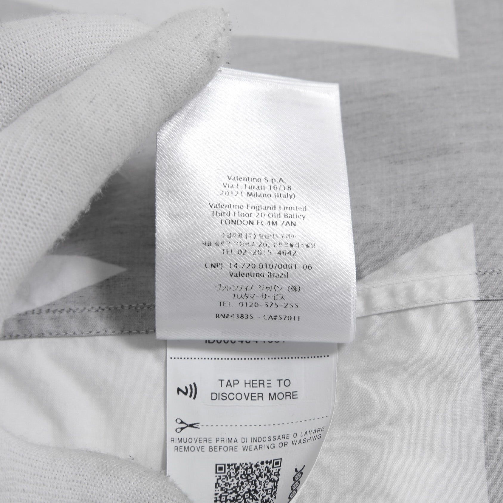 VALENTINO ヴァレンティノ / 21A Vロゴ ビッグプリント ルーズフィット 長袖シャツ / size 39 (WHITE）