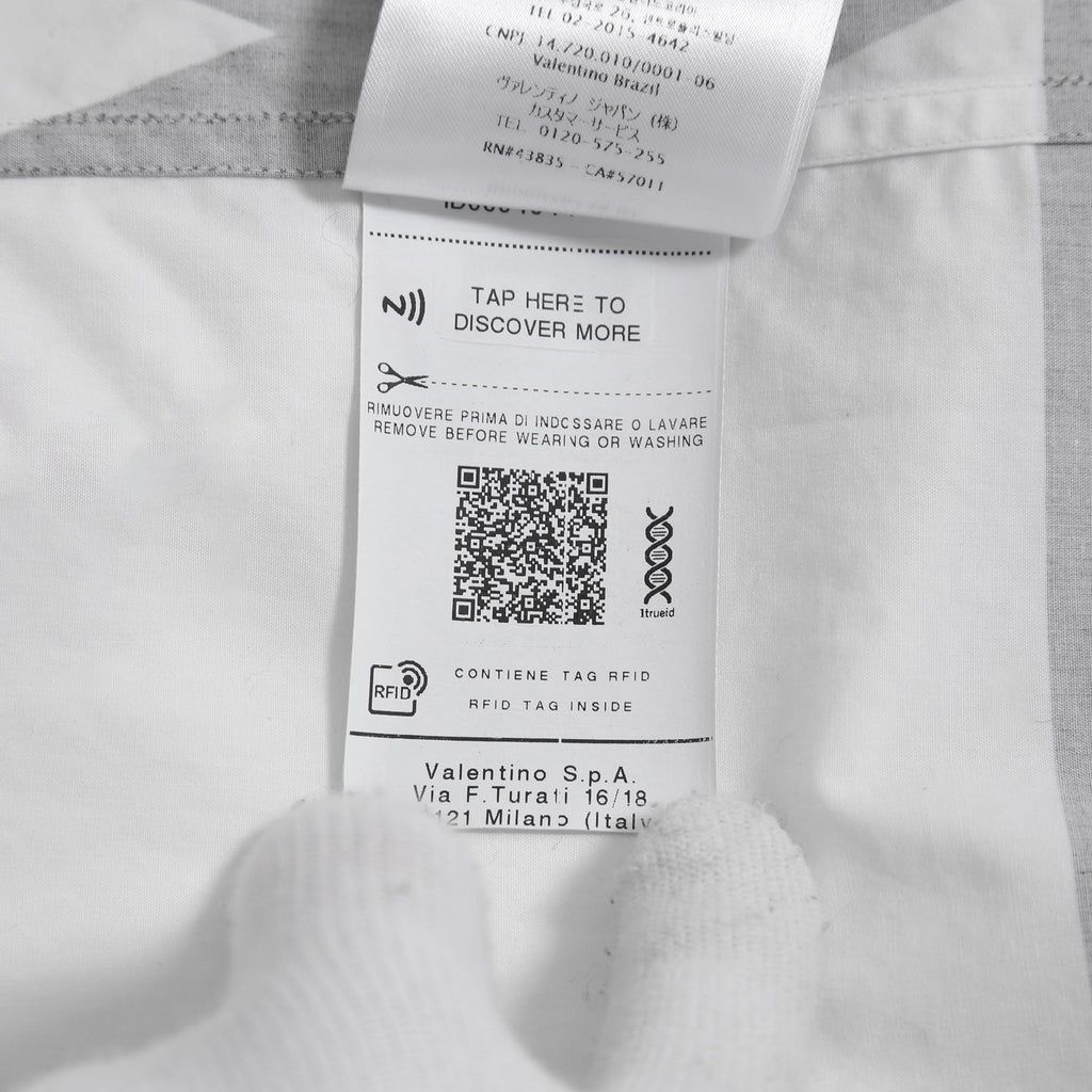 VALENTINO ヴァレンティノ / 21A Vロゴ ビッグプリント ルーズフィット 長袖シャツ / size 39 (WHITE）