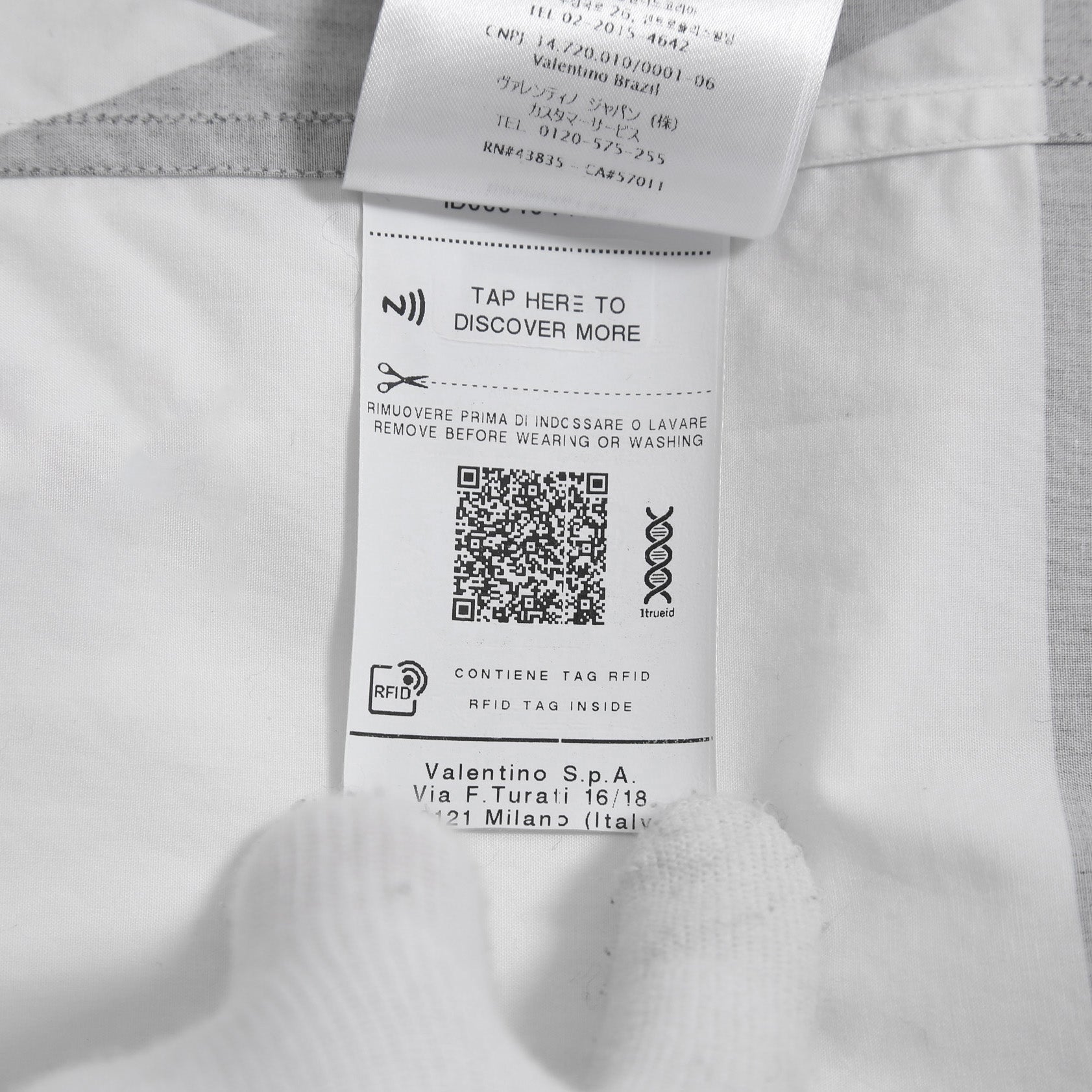 VALENTINO ヴァレンティノ / 21A Vロゴ ビッグプリント ルーズフィット 長袖シャツ / size 39 (WHITE）