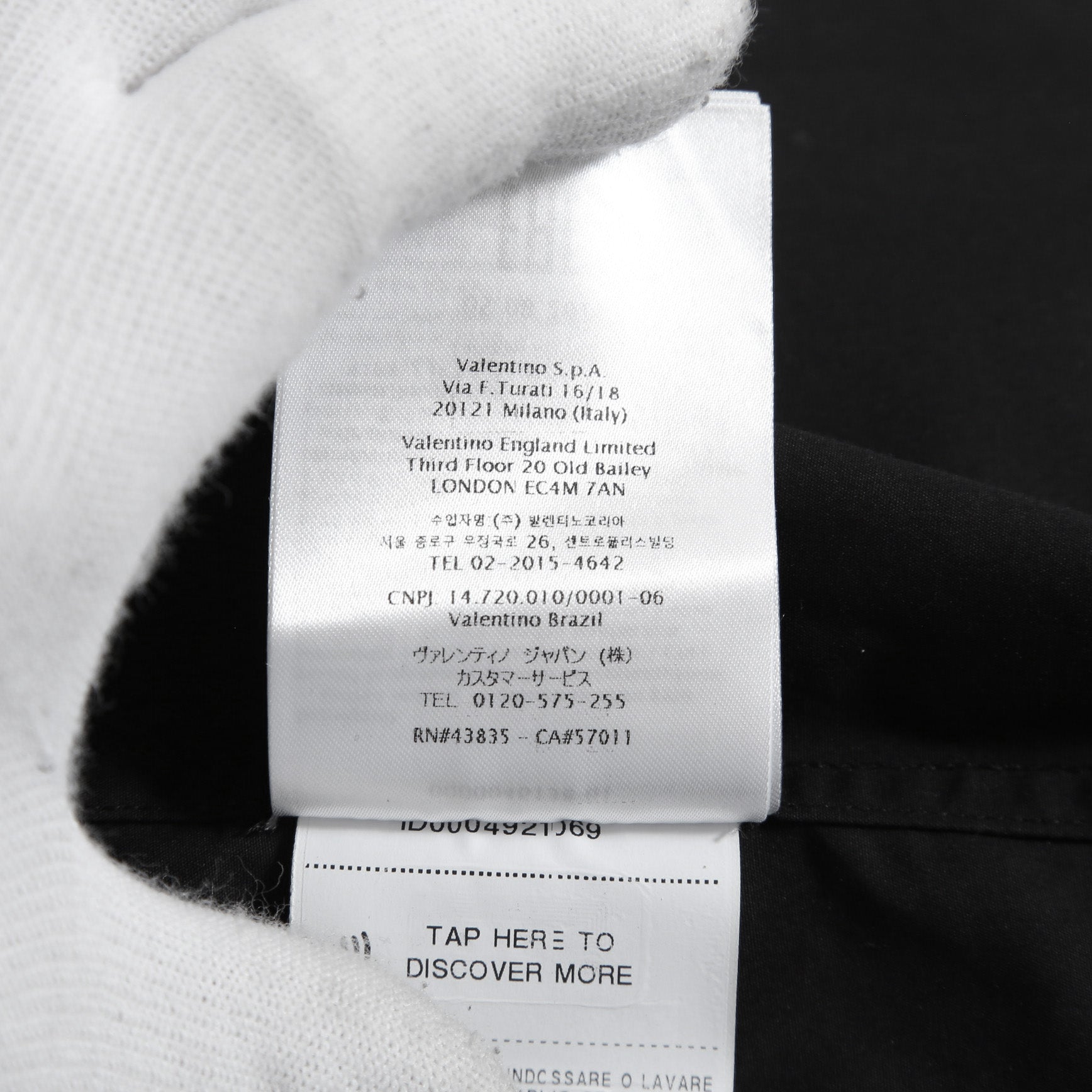 VALENTINO ヴァレンティノ / WATER NIGHTS 長袖シャツ / size 38 (BLACK)