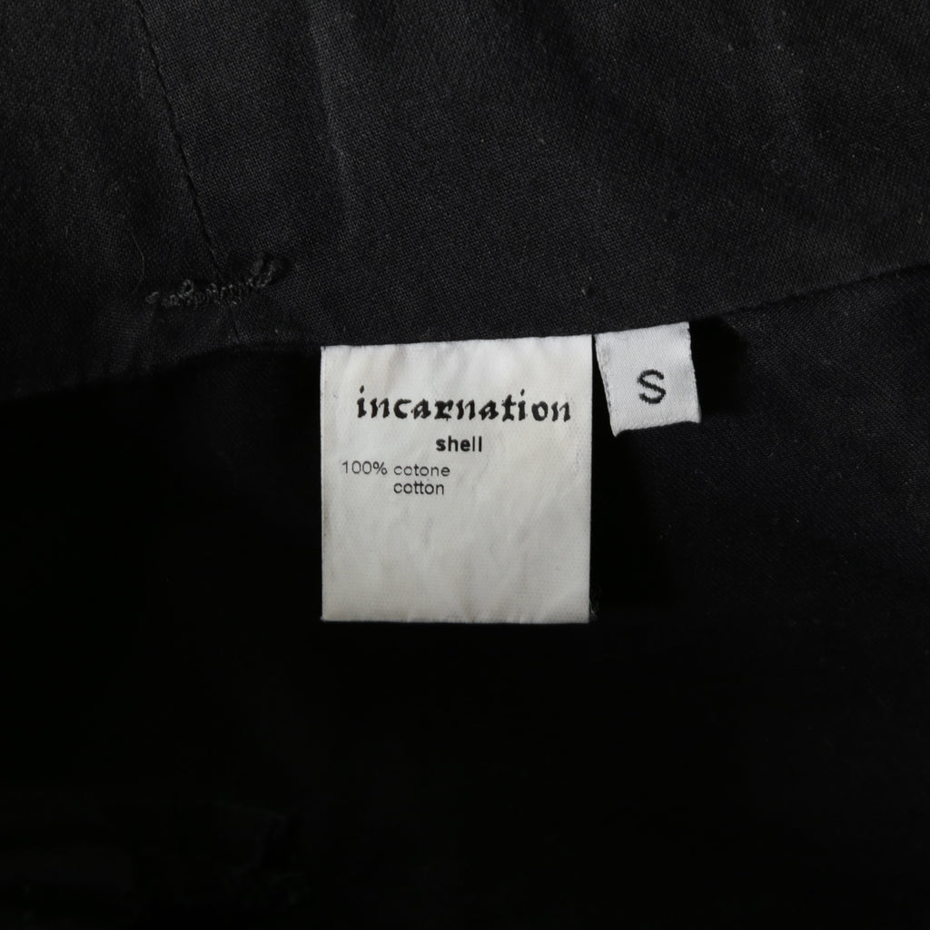 incarnation インカネーション / Long Darts Center Seam Cropped Pants / クロップド パンツ / size S (BLACK)