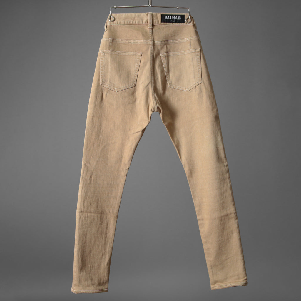 BALMAIN バルマン / 美品 スキニー デニムパンツ / ストレッチ パンツ / size28 (BEIGE)