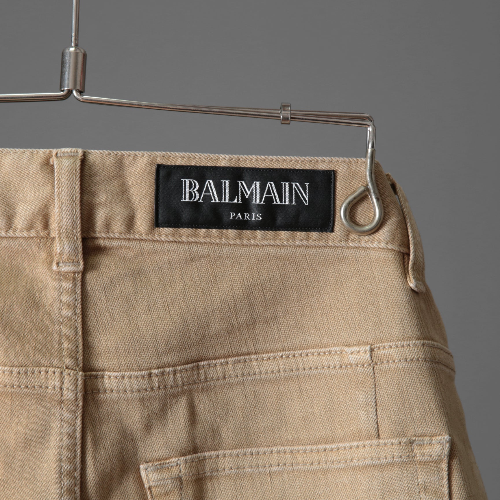 BALMAIN バルマン / 美品 スキニー デニムパンツ / ストレッチ パンツ / size28 (BEIGE)