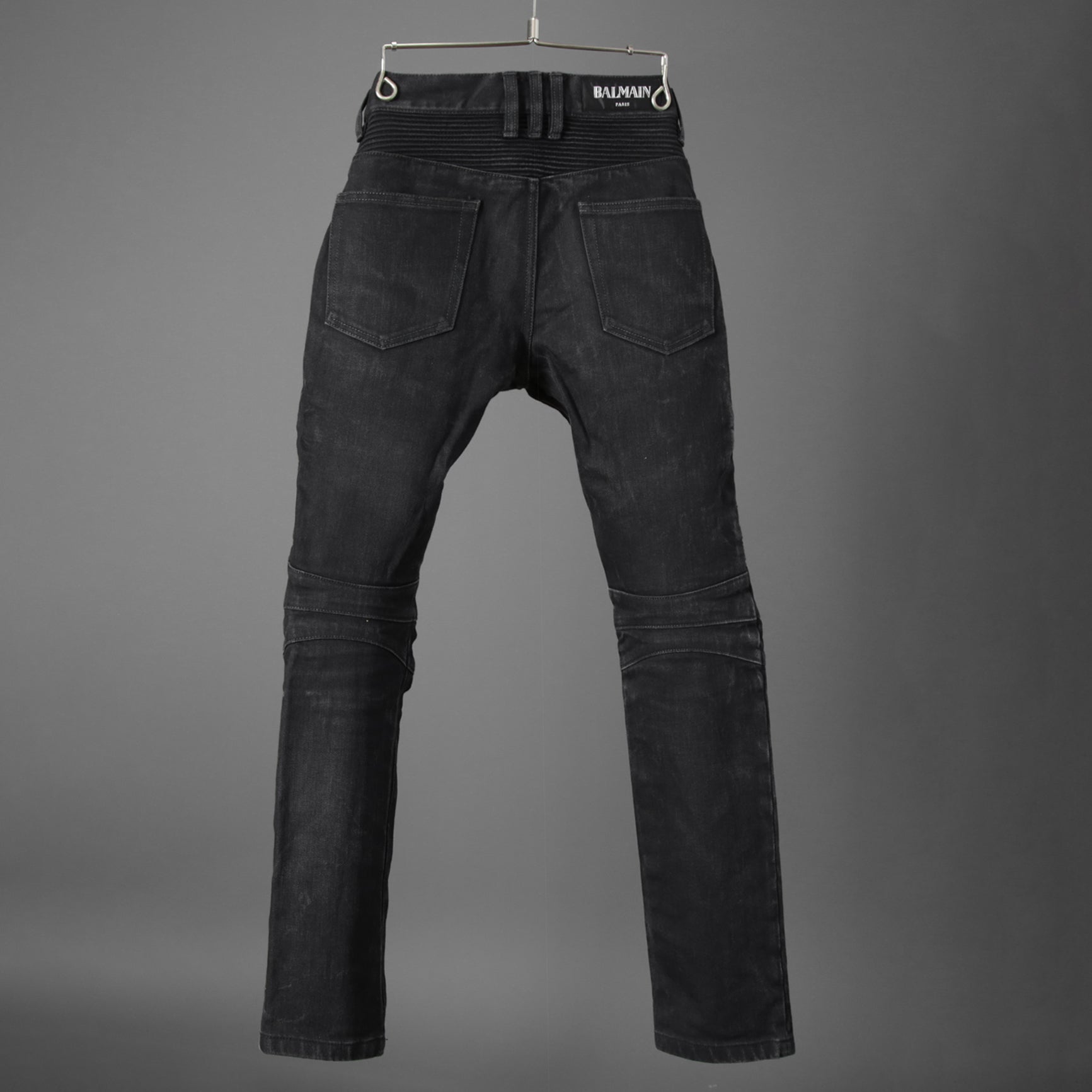 BALMAIN バルマン / ブラックバイカーデニム パンツ / S5HT551C710 / size 29 (BLACK）