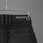 BALMAIN バルマン / ブラックバイカーデニム パンツ / S5HT551C710 / size 29 (BLACK）