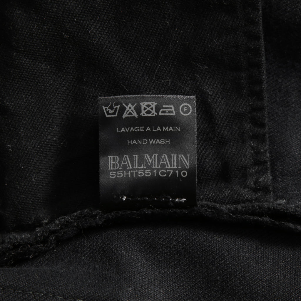 BALMAIN バルマン / ブラックバイカーデニム パンツ / S5HT551C710 / size 29 (BLACK）
