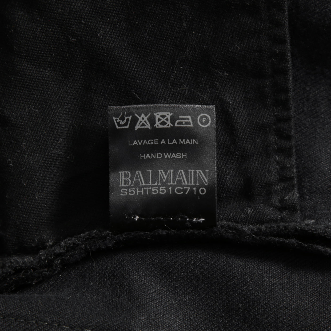 BALMAIN バルマン / ブラックバイカーデニム パンツ / S5HT551C710 / size 29 (BLACK）
