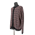 Iroquois イロコイ / 2023SS ツイード ニット カーディガン / size 2 (PINK x BLACK)