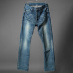 STRUM ストラム / 22AW 美品 12.5oz オーガニックコットン ストレッチデニム 1977 レギュラーストレート ユーズド加工 / size 30 (INDIGO)