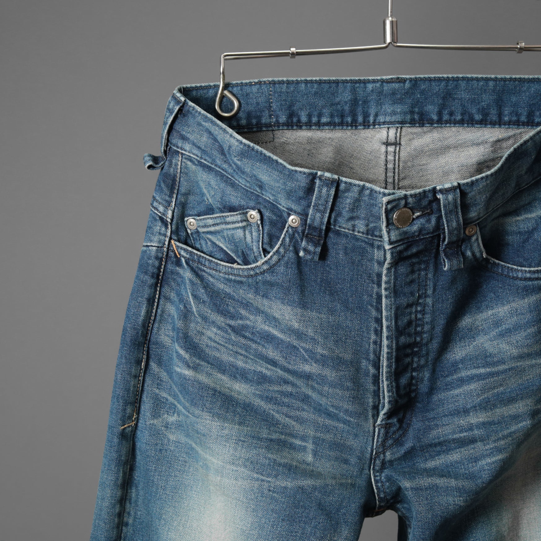 STRUM ストラム / 22AW 美品 12.5oz オーガニックコットン ストレッチデニム 1977 レギュラーストレート ユーズド加工 / size 30 (INDIGO)
