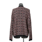 Iroquois イロコイ / 2023SS ツイード ニット カーディガン / size 2 (PINK x BLACK)