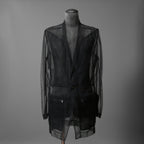 Rick Owens リックオウエンス / 23SS EDFU / LIDO Tulle Blazer / シアー素材 リド ジャケット / RR01C4723TU / size 50 ( BLACK)