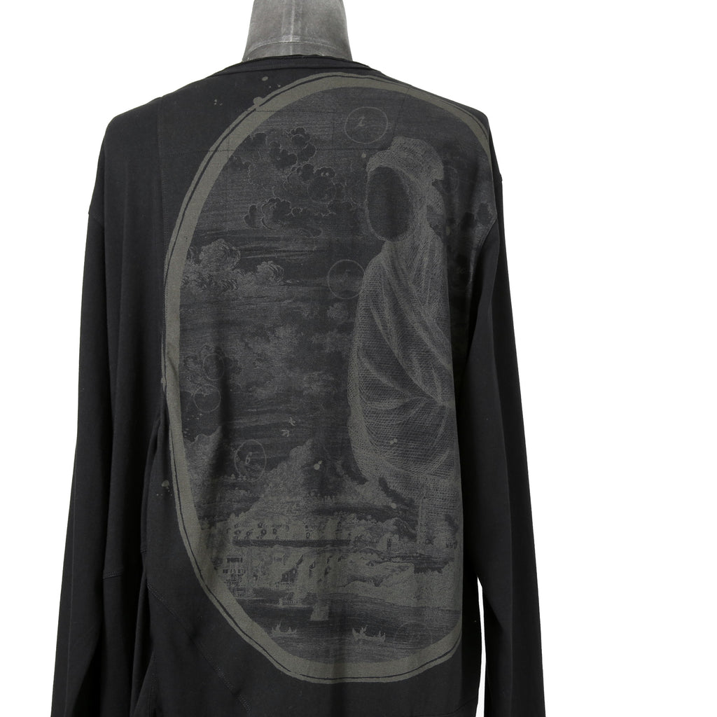 美品 ZIGGY CHEN ジギーチェン / 2024AW バックプリント 長袖Tシャツ / size 46 （BLACK）