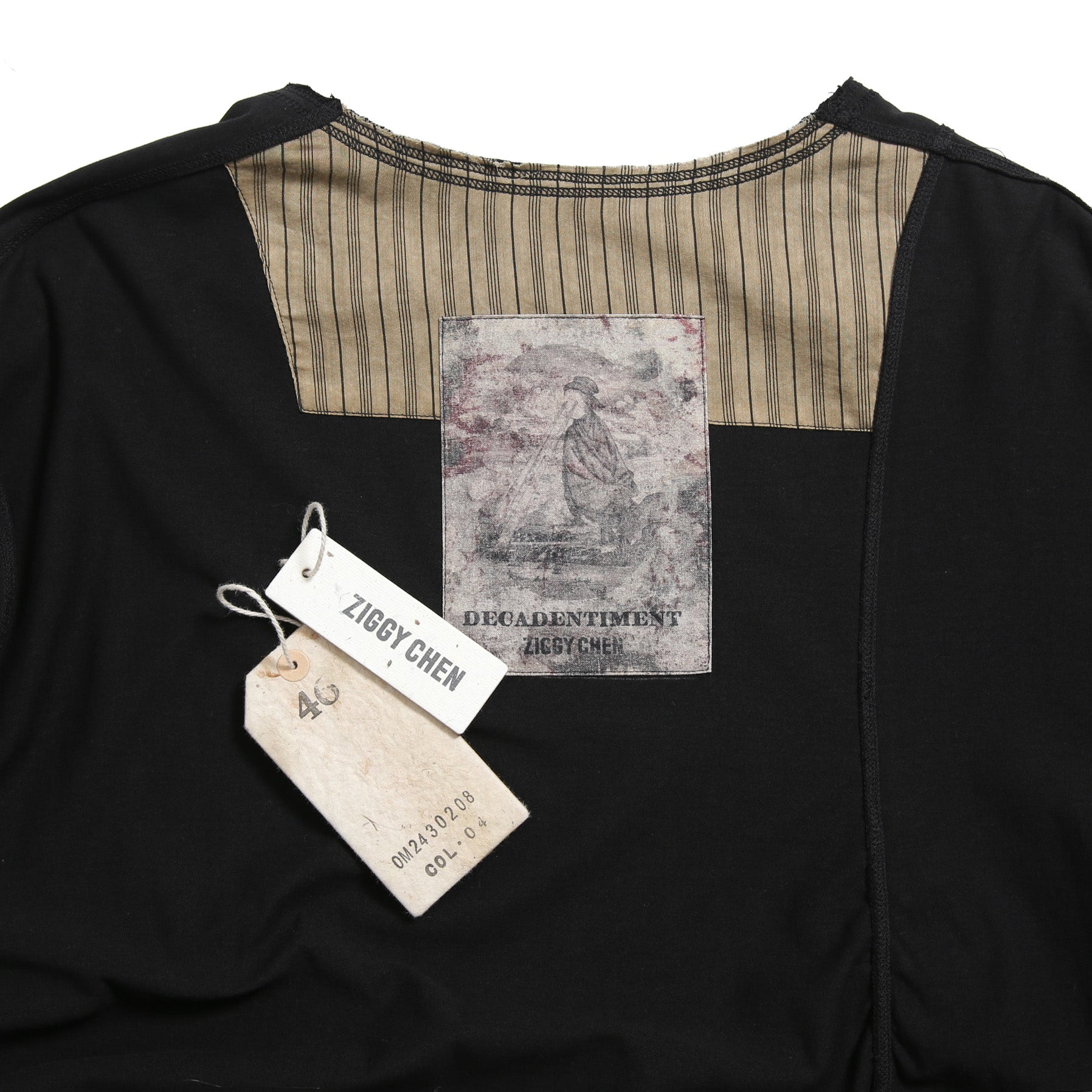 美品 ZIGGY CHEN ジギーチェン / 2024AW バックプリント 長袖Tシャツ / size 46 （BLACK）