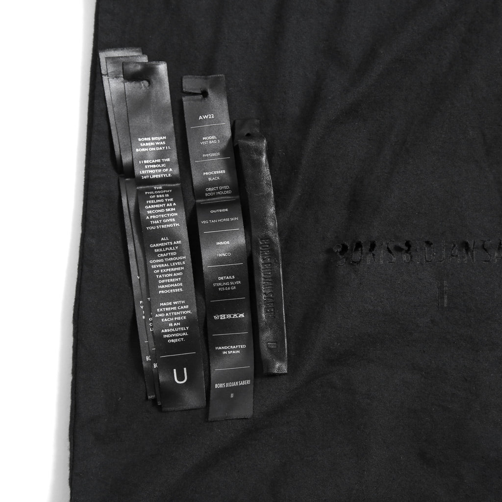 美品 Boris Bidjan Saberi ボリスビジャンサベリ / 2022AW VEST BAG3 FMM20002 / Horse Leather (BLACK)