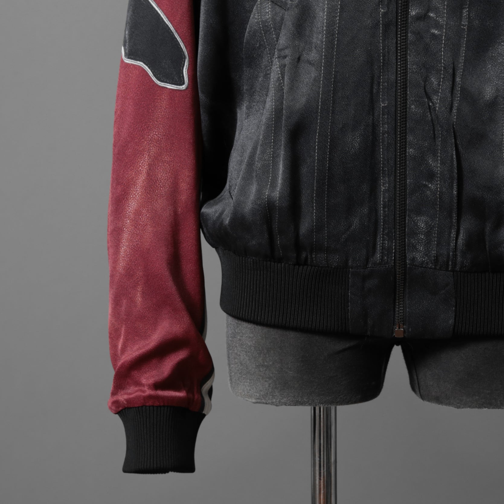 DIESEL ディーゼル / 22SS J-MOLLトロンプルイユ (トリックアート）プリント  / ボンバージャケット / size L (BLACK x WINE)
