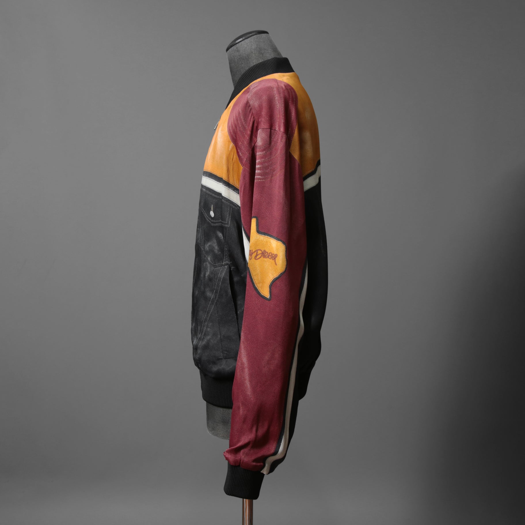 DIESEL ディーゼル / 22SS J-MOLLトロンプルイユ (トリックアート）プリント  / ボンバージャケット / size L (BLACK x WINE)