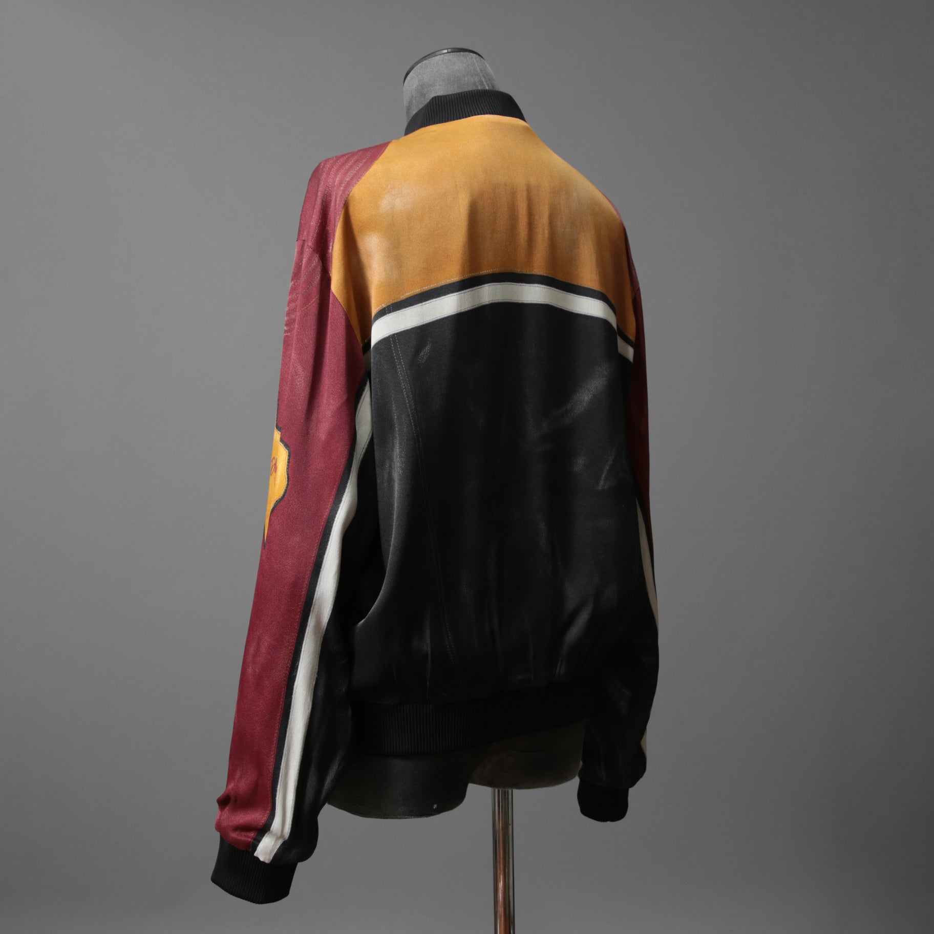DIESEL ディーゼル / 22SS J-MOLLトロンプルイユ (トリックアート）プリント  / ボンバージャケット / size L (BLACK x WINE)