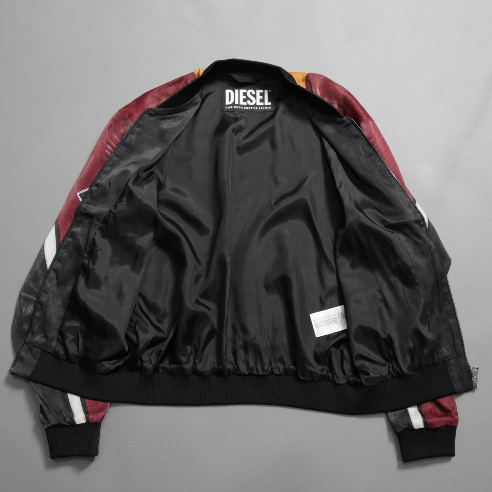 DIESEL ディーゼル / 22SS J-MOLLトロンプルイユ (トリックアート）プリント  / ボンバージャケット / size L (BLACK x WINE)