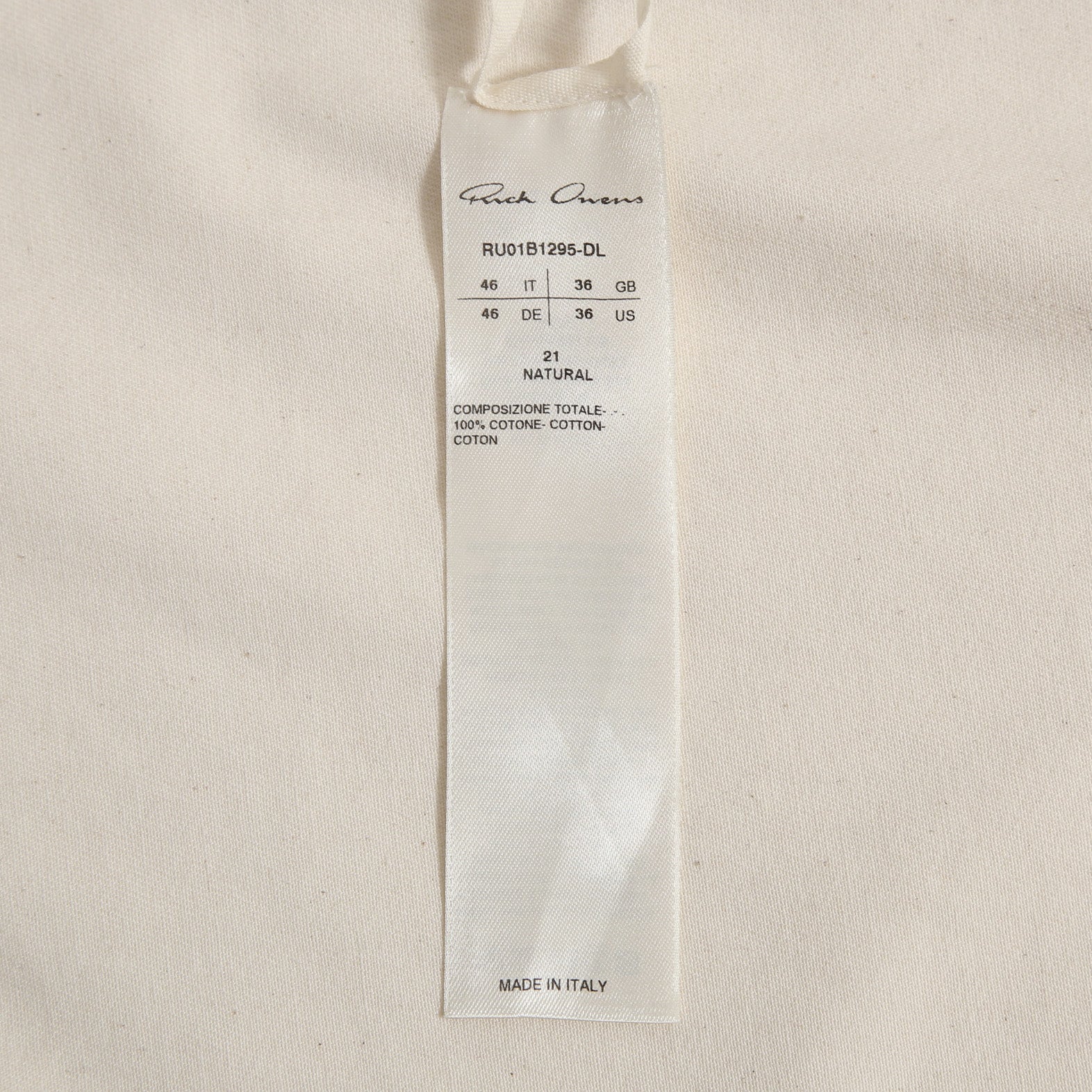 RICK OWENS リックオウエンス / 22SS FIELD SHIRT RU01B1295-DL長袖シャツ / size 46 (NATURAL)