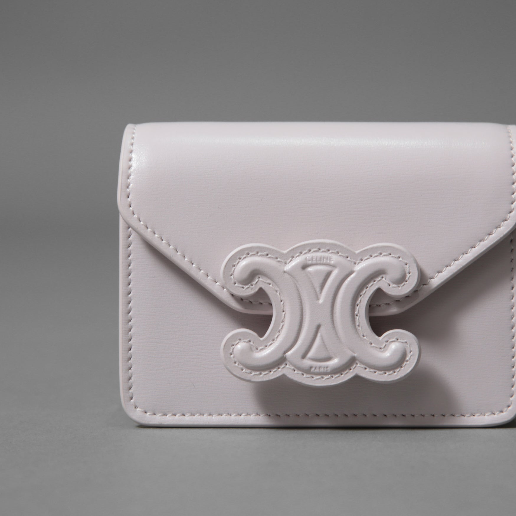 CELINE セリーヌ / 美品 トリオンフ チェーン ショルダー ミニ バッグ /  レザー / ライトピンク / ポシェット レディース