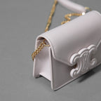 CELINE セリーヌ / 美品 トリオンフ チェーン ショルダー ミニ バッグ /  レザー / ライトピンク / ポシェット レディース