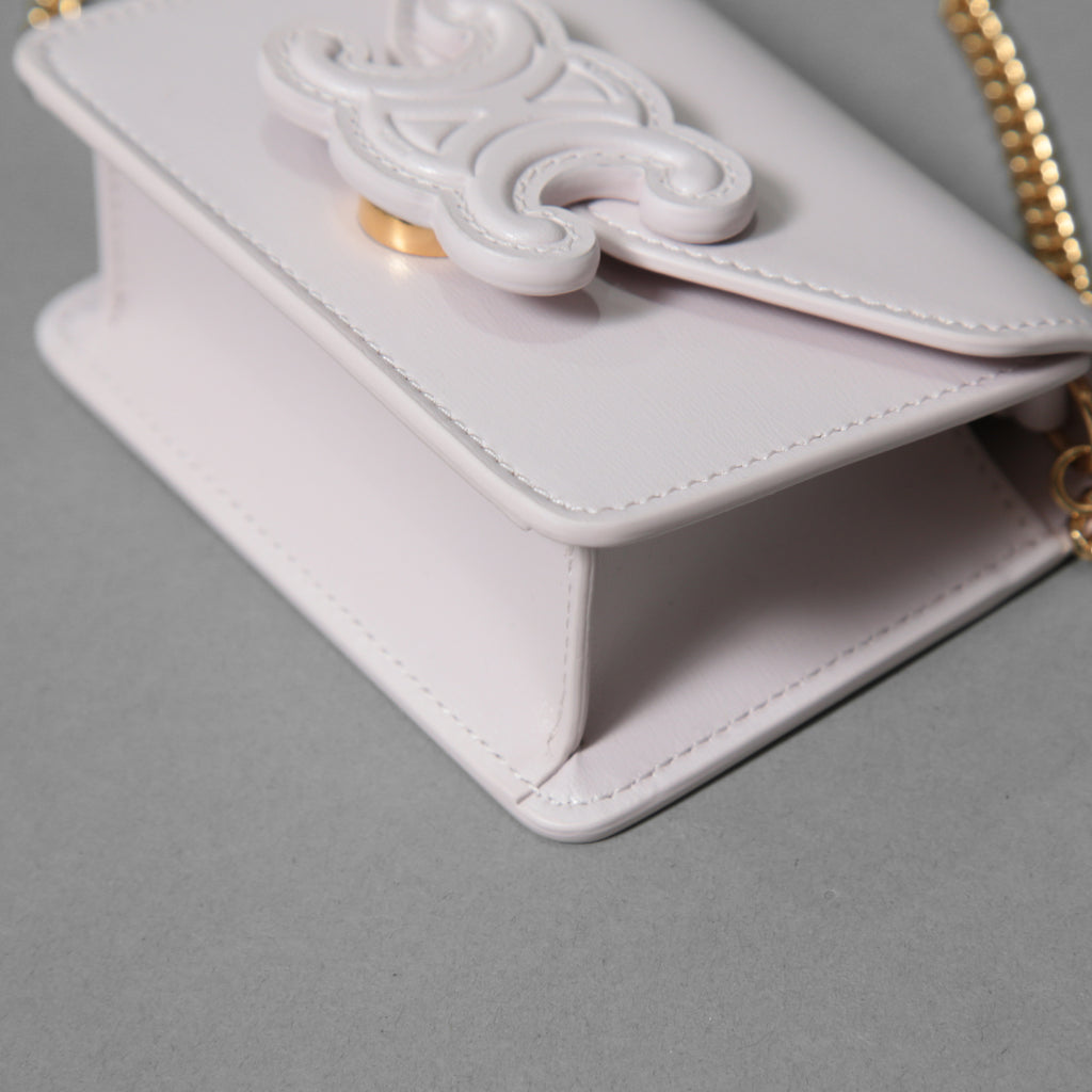 CELINE セリーヌ / 美品 トリオンフ チェーン ショルダー ミニ バッグ /  レザー / ライトピンク / ポシェット レディース