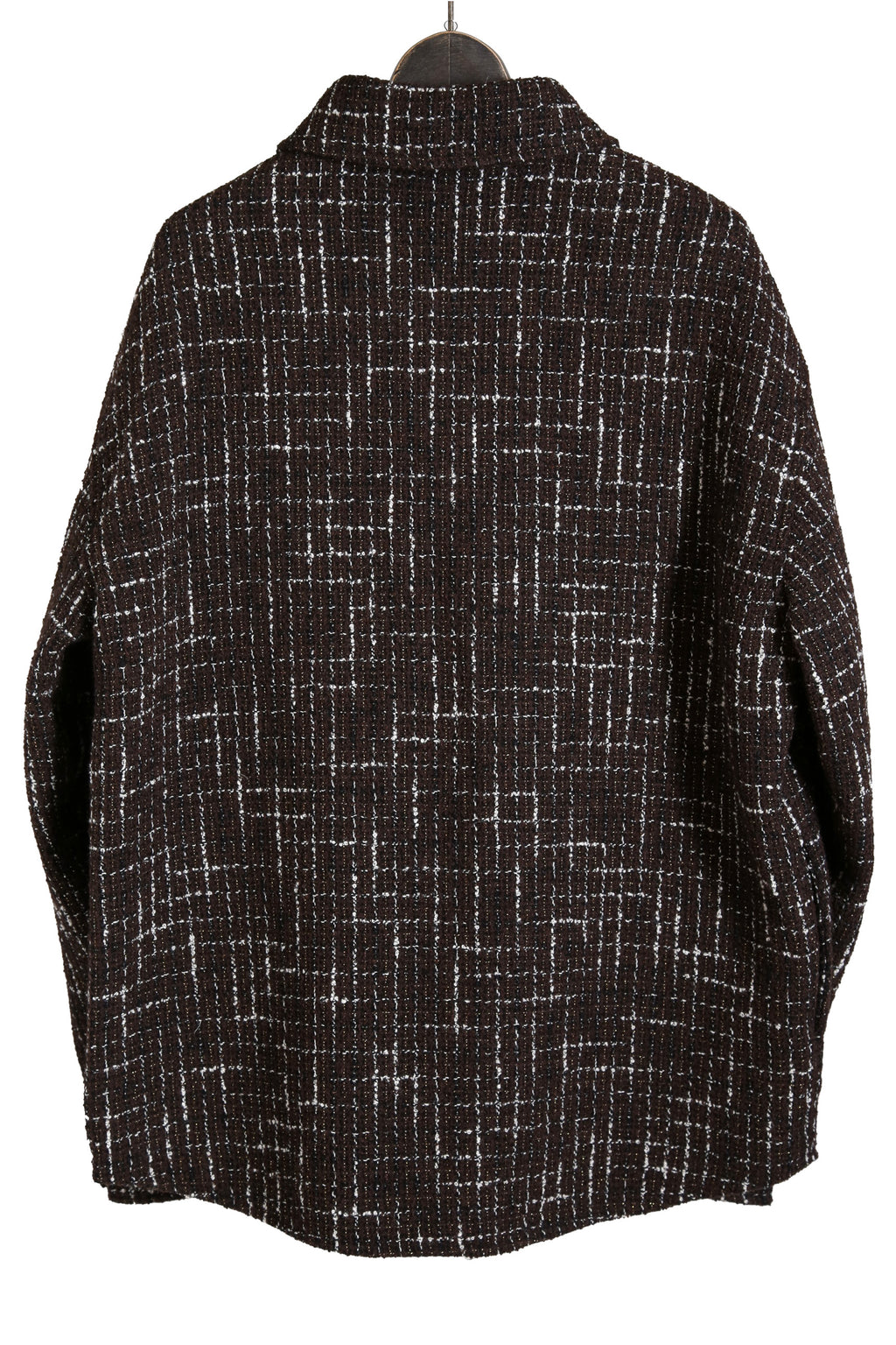 美品 AMIRI アミリ 22AW BOUCLE PADDED PVER SHIRT ツイードパデッドオーバーシャツジャケット / size M ブラウン