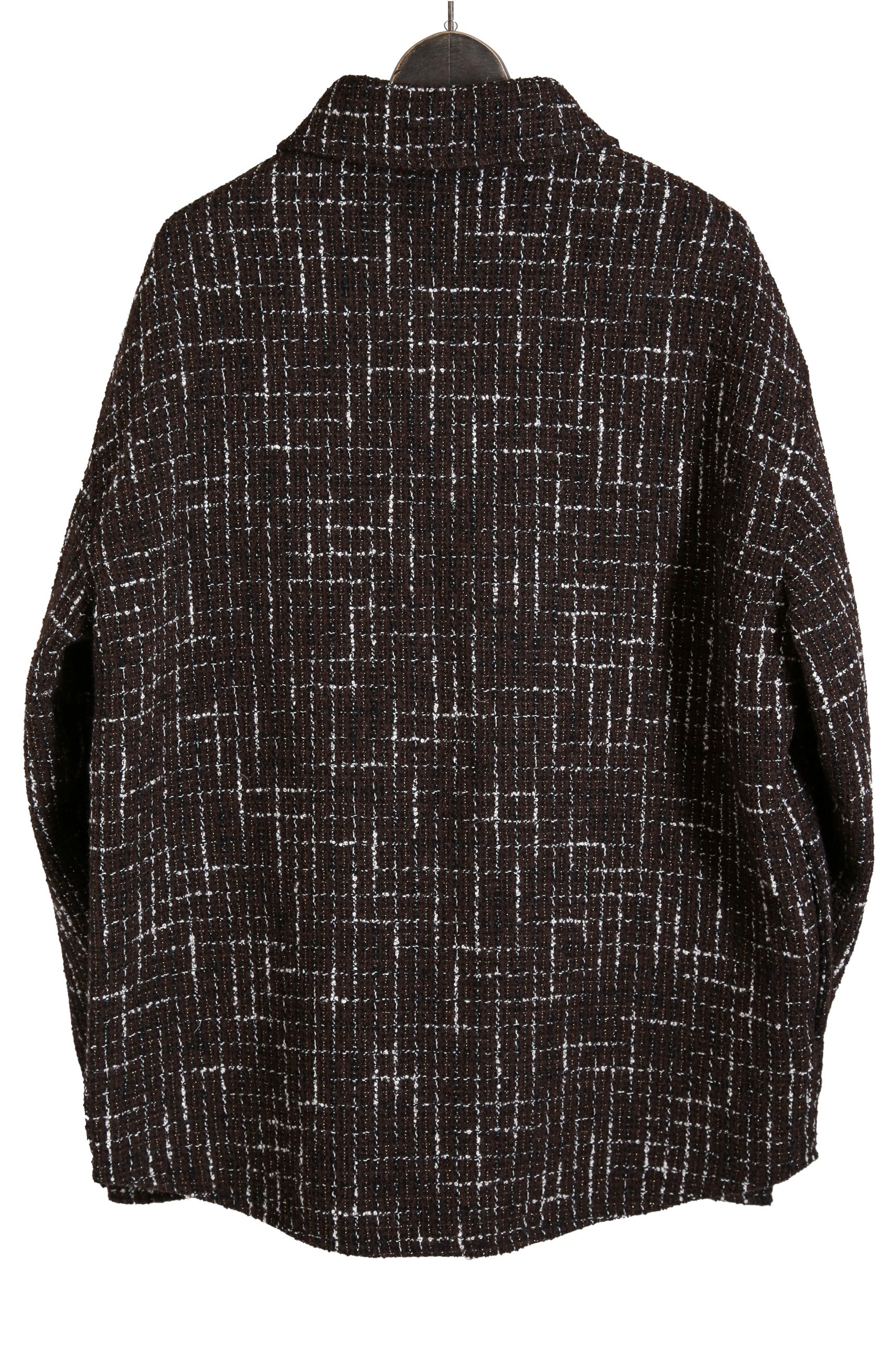 美品 AMIRI アミリ 22AW BOUCLE PADDED PVER SHIRT ツイードパデッドオーバーシャツジャケット / size M ブラウン