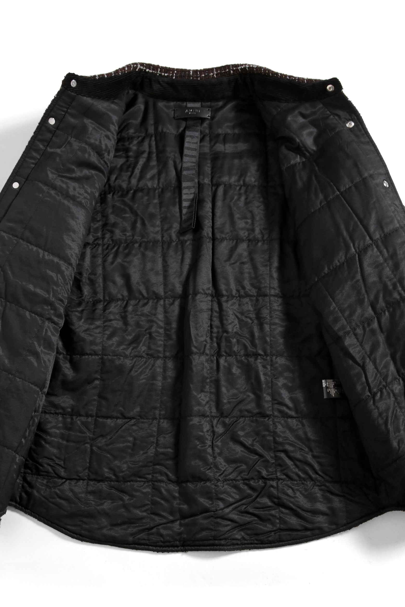 美品 AMIRI アミリ 22AW BOUCLE PADDED PVER SHIRT ツイードパデッドオーバーシャツジャケット / size M ブラウン