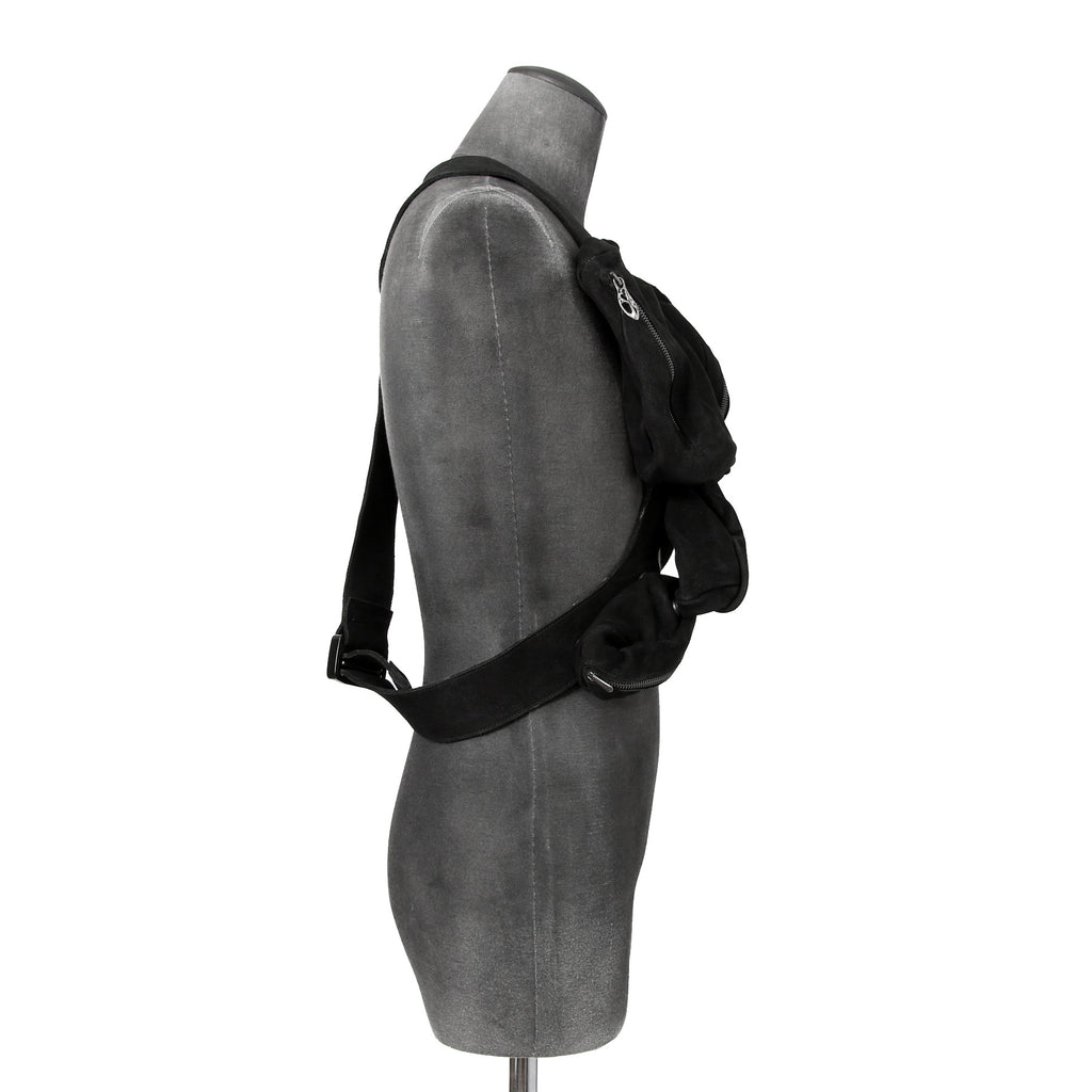 新品 Leon Emanuel Blanck レオン エマニュエル ブランク/ 24AW GUIDI Buffalo Nubuck Leather / Distortion Multi Pocket Vest Bag (BLACK)
