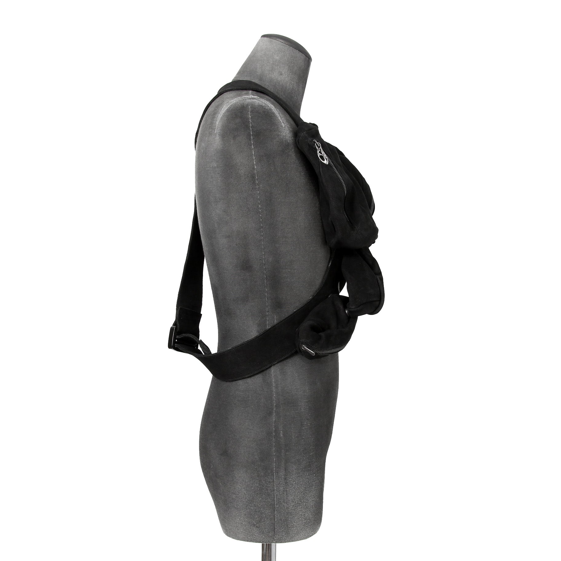 新品 Leon Emanuel Blanck レオン エマニュエル ブランク/ 24AW GUIDI Buffalo Nubuck Leather / Distortion Multi Pocket Vest Bag (BLACK)