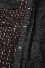 美品 AMIRI アミリ 22AW BOUCLE PADDED PVER SHIRT ツイードパデッドオーバーシャツジャケット / size M ブラウン