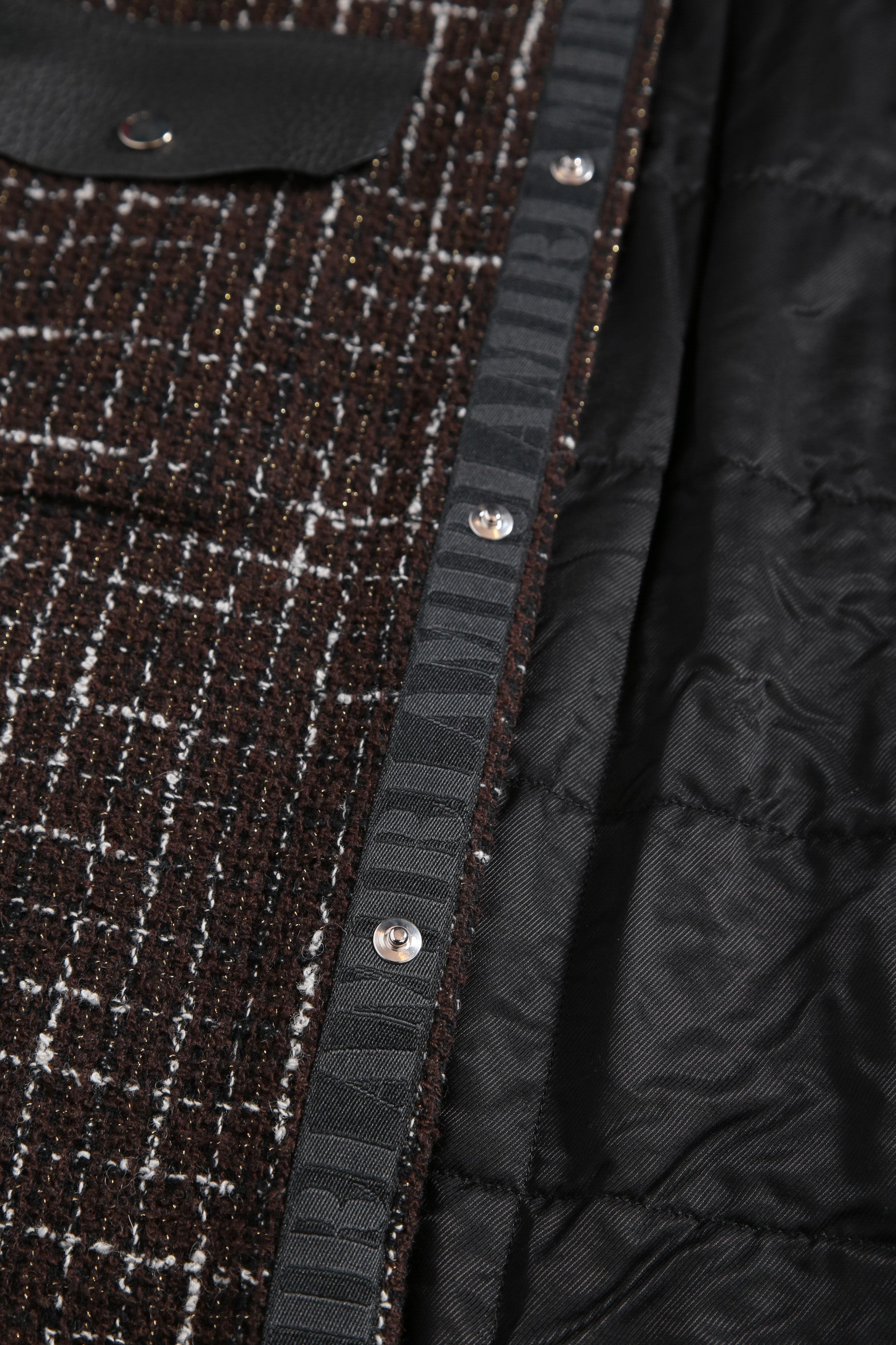 美品 AMIRI アミリ 22AW BOUCLE PADDED PVER SHIRT ツイードパデッドオーバーシャツジャケット / size M ブラウン