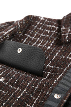 美品 AMIRI アミリ 22AW BOUCLE PADDED PVER SHIRT ツイードパデッドオーバーシャツジャケット / size M ブラウン