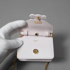 CELINE セリーヌ / 美品 トリオンフ チェーン ショルダー ミニ バッグ /  レザー / ライトピンク / ポシェット レディース