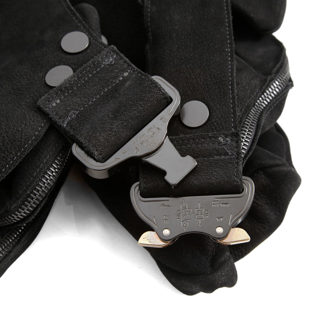 新品 Leon Emanuel Blanck レオン エマニュエル ブランク/ 24AW GUIDI Buffalo Nubuck Leather / Distortion Multi Pocket Vest Bag (BLACK)