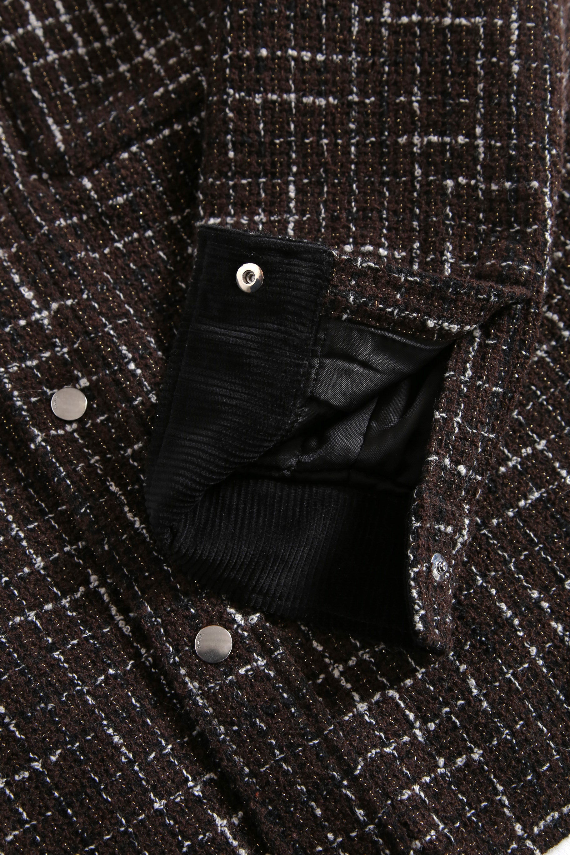 美品 AMIRI アミリ 22AW BOUCLE PADDED PVER SHIRT ツイードパデッドオーバーシャツジャケット / size M ブラウン